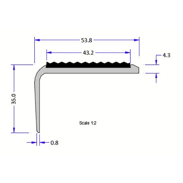 Tredsafe PVC Square Single Stair Nosing Black product image